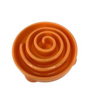 Outward Hound Fun Feeder Slo Bowl Size L Regular Orange Swirl Slow Dog Puzzle